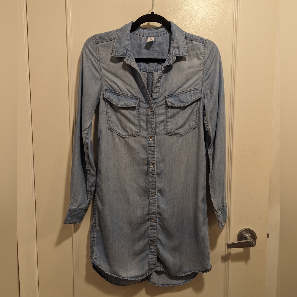 H&M Denim Wash Button-Up Dress